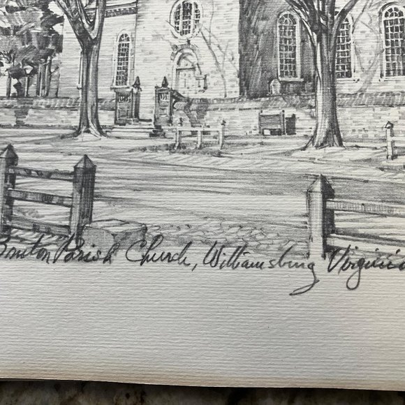 Vintage Bruton Parish Church Drawing by Charles H. Overly - Picture 4 of 6